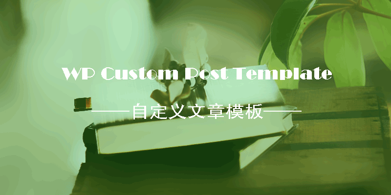 WP Custom Post Template——自定义文章页面模板-子不语博客